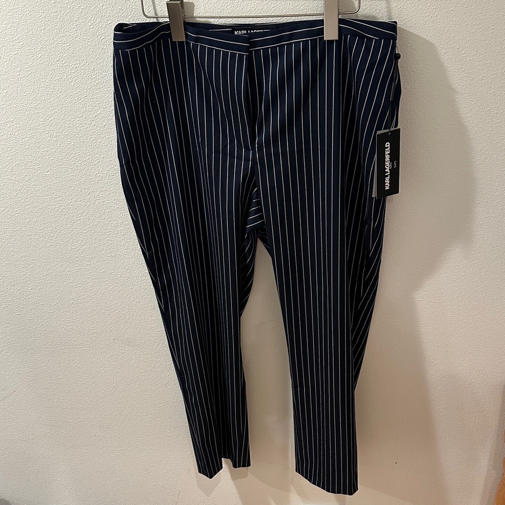 Karl Lagerfeld Navy Pinstripe Dress Pants